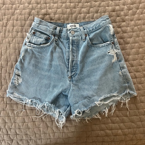 Agolde High Rise Denim Shorts - Picture 1 of 3